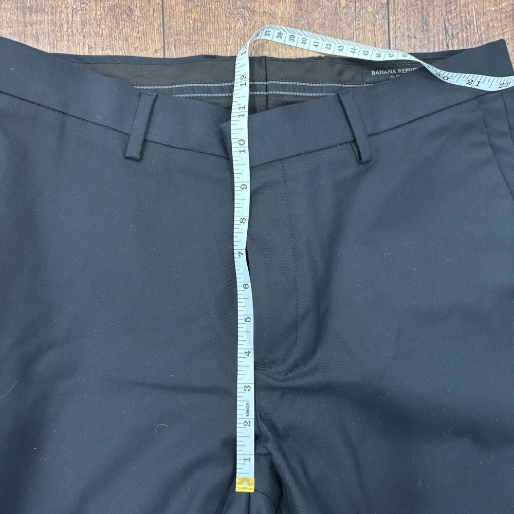 BANANA REPUBLIC Mens 33x30 Slim Fit Stretch Cotton Dress Pant Black  S/795787-00 - Picture 6 of 6